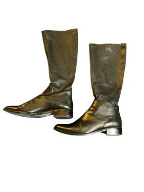 Jildor women’s, classic black leather knee-high boots, 6.5